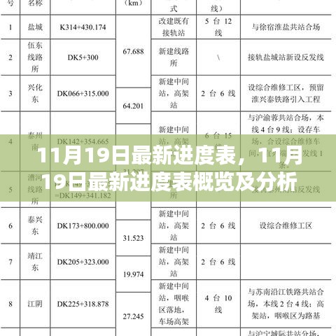 11月19日最新進(jìn)度表詳解，概覽與深度分析