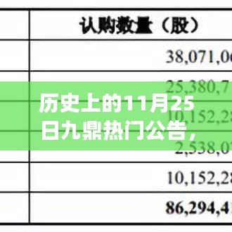歷史上的11月25日，九鼎熱門公告背后的故事揭秘
