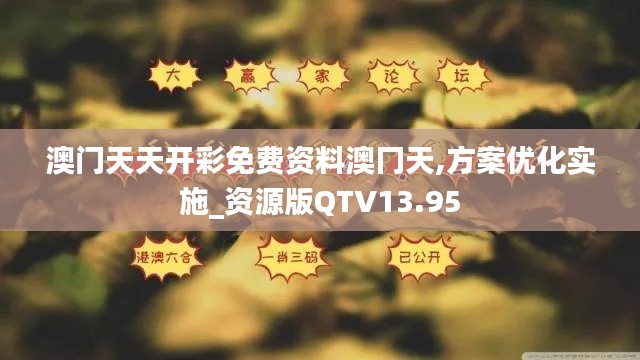 澳門天天開彩免費(fèi)資料澳冂天,方案優(yōu)化實(shí)施_資源版QTV13.95