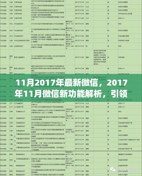 2017年11月微信新功能解析，引領(lǐng)社交新潮流