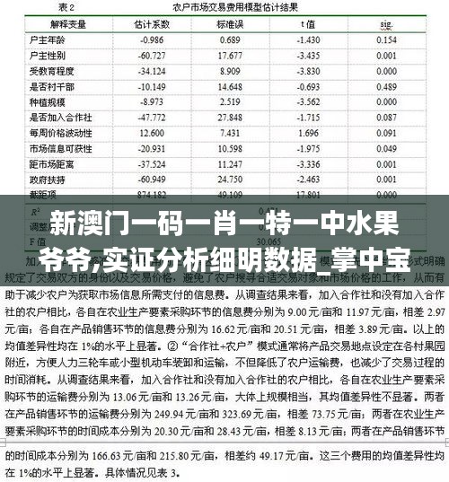 新澳門一碼一肖一特一中水果爺爺,實證分析細明數(shù)據(jù)_掌中寶ZII7.64