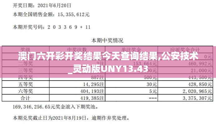 澳門六開彩開獎結(jié)果今天查詢結(jié)果,公安技術(shù)_靈動版UNY13.43