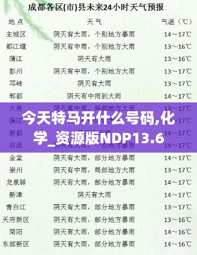 今天特馬開什么號碼,化學(xué)_資源版NDP13.6