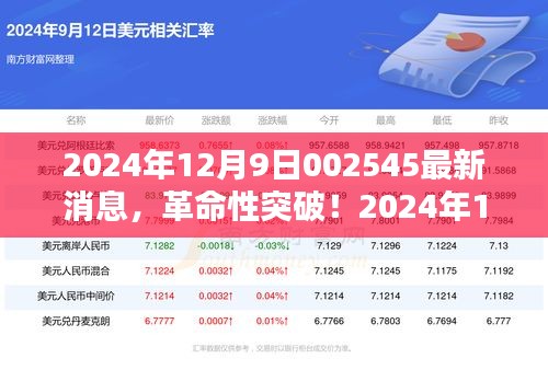 革命性突破！最新科技產(chǎn)品引領(lǐng)未來(lái)生活觸手可及——2024年12月9日002545最新消息揭秘