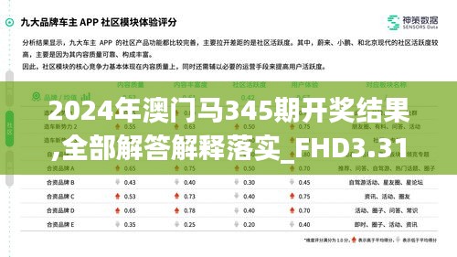 2024年澳門馬345期開獎結(jié)果,全部解答解釋落實_FHD3.317