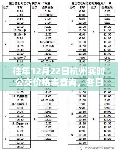 杭州冬日公交奇遇，實(shí)時(shí)公交價(jià)格表背后的暖心故事與歷年查詢匯總