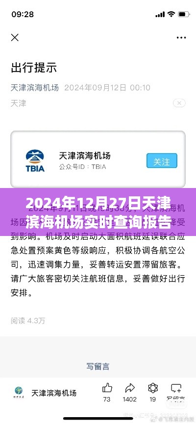 天津濱海機場航班實時查詢報告，2024年12月27日動態(tài)更新