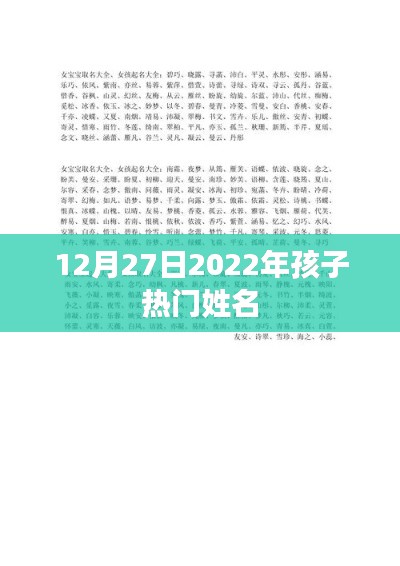 揭秘2022年孩子熱門(mén)姓名榜單（最新更新）