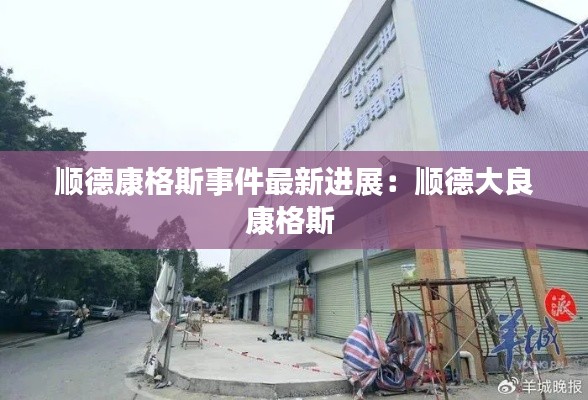 順德康格斯事件最新進展：順德大良康格斯 