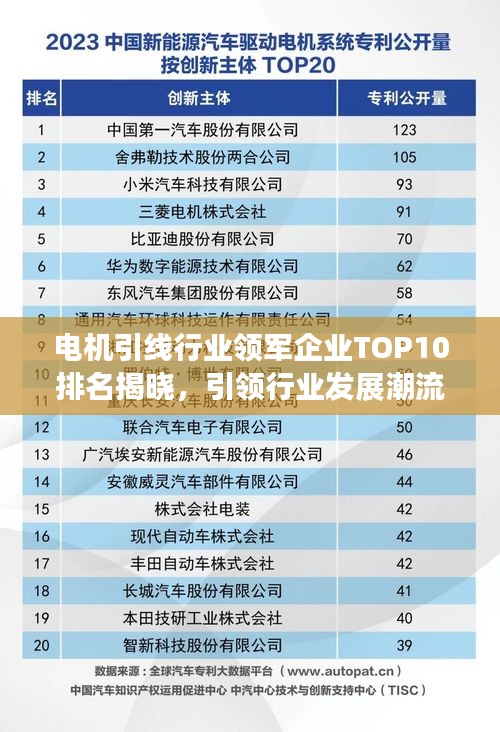 電機(jī)引線行業(yè)領(lǐng)軍企業(yè)TOP10排名揭曉，引領(lǐng)行業(yè)發(fā)展潮流