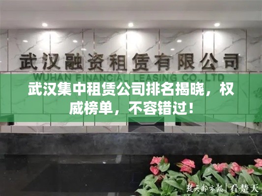 武漢集中租賃公司排名揭曉，權(quán)威榜單，不容錯過！