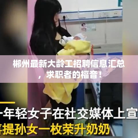 郴州最新大齡工招聘信息匯總，求職者的福音！