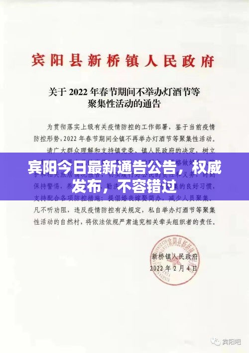 賓陽今日最新通告公告，權(quán)威發(fā)布，不容錯過
