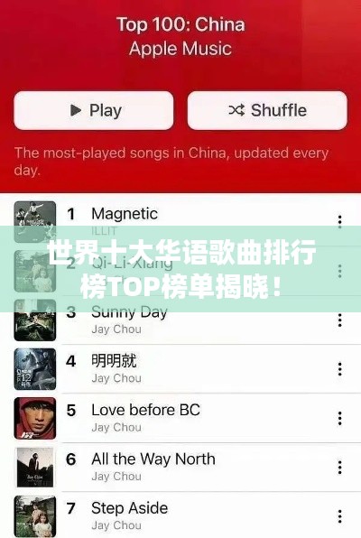 世界十大華語歌曲排行榜TOP榜單揭曉！