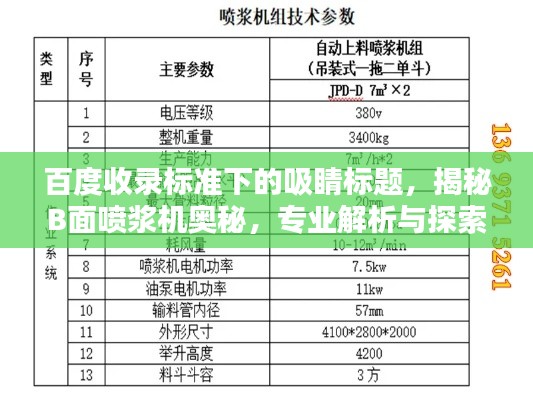百度收錄標(biāo)準(zhǔn)下的吸睛標(biāo)題，揭秘B面噴漿機(jī)奧秘，專業(yè)解析與探索