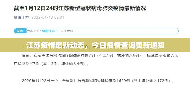 江蘇疫情最新動態(tài)，今日疫情查詢更新通知