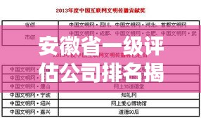 安徽省一級(jí)評(píng)估公司排名揭曉，影響力與實(shí)力并存！