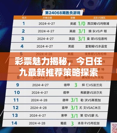 彩票魅力揭秘，今日任九最新推薦策略探索