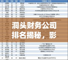 洞頭財(cái)務(wù)公司排名揭秘，影響力深度剖析