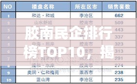 膠南民企排行榜TOP10，揭秘地方經(jīng)濟(jì)巨頭企業(yè)