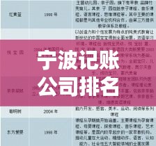 寧波記賬公司排名揭秘，行業(yè)深度分析與評(píng)估
